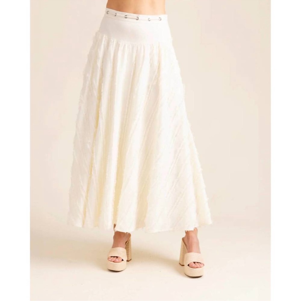 S’EDGE Edith Bone Maxi Skirt Sz M